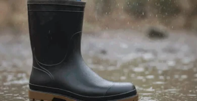 Bota impermeable de trabajo expuesta a condiciones húmedas
