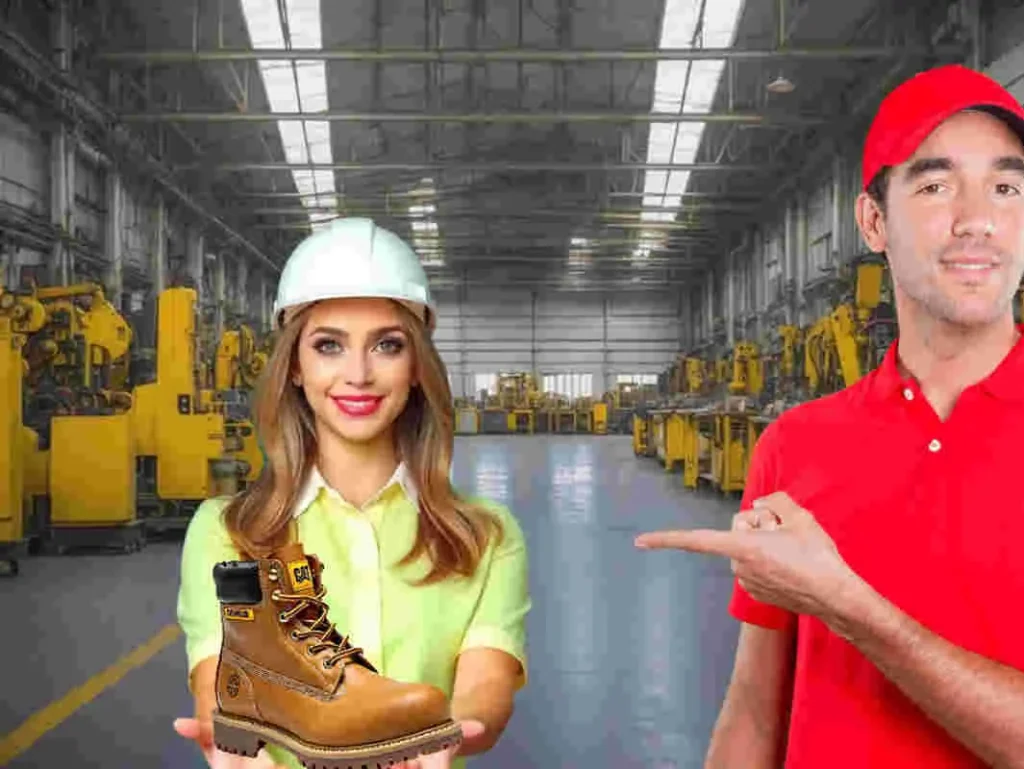 ambiente de trabajo en un galpon donde se requiere usar botas de trabajo seguras